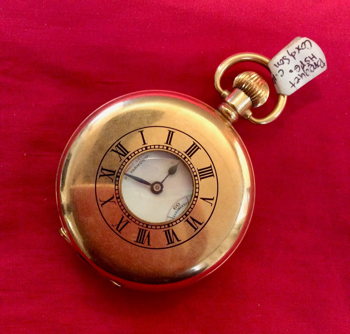 Half Hunter Gold Plated Pocket Watch PortobelloAntiqueClocks