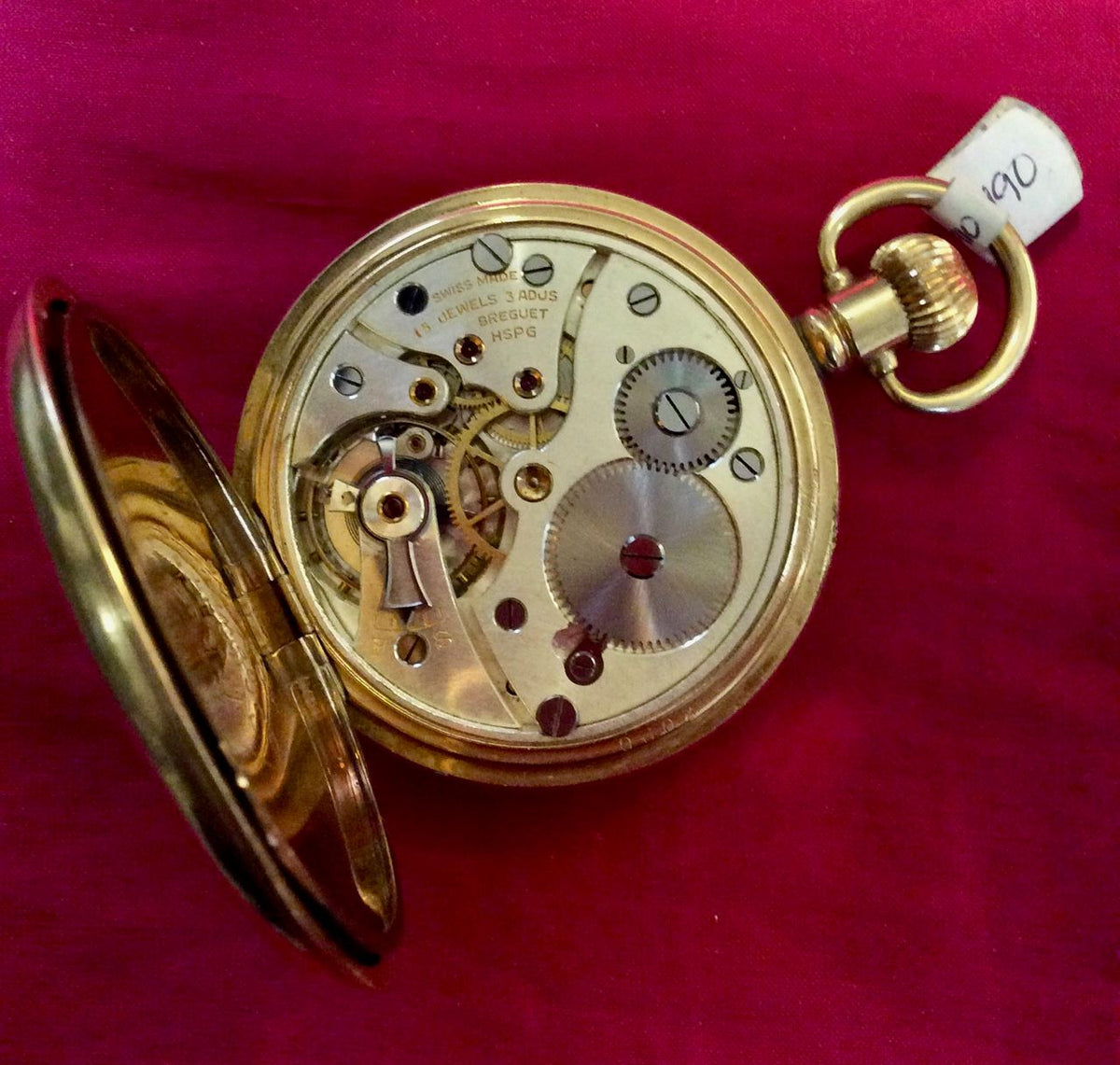 Half Hunter Gold Plated Pocket Watch PortobelloAntiqueClocks