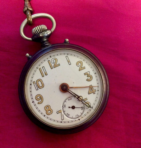 English gun metal pocket watch