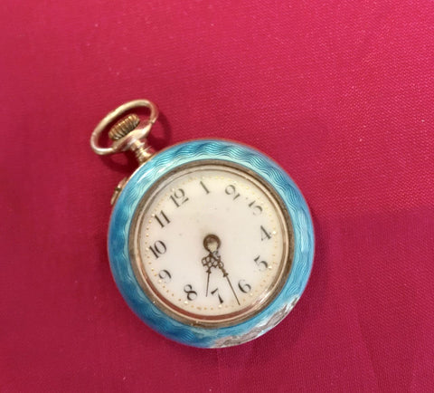 Blue Enamel Fob Watch