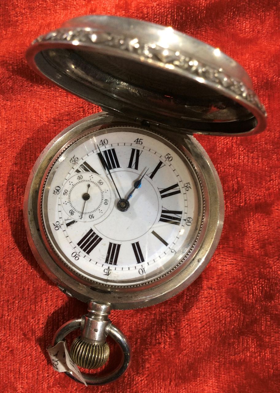 Silver Full hunter pocket watch