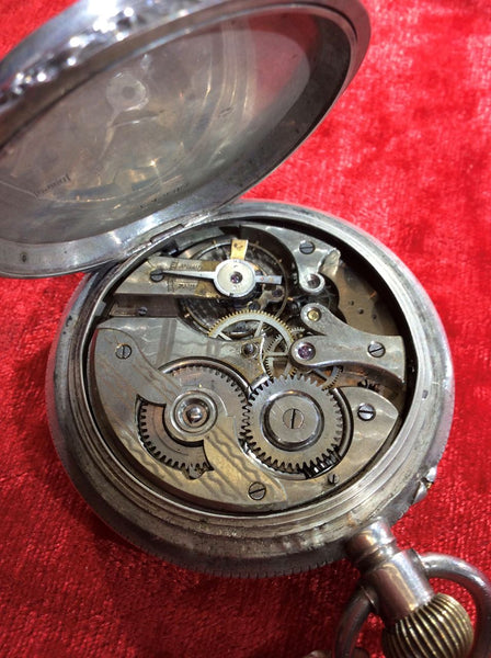 Silver Full hunter pocket watch