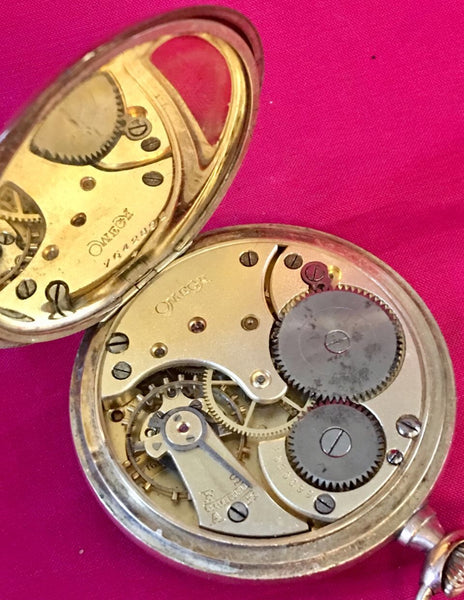 Antique Omega gold filled open face mechanical pocket  watch c.1914