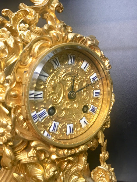 Cherub french bronze / ormolu Antique mantel Clock