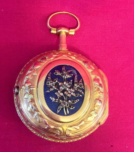 18kt Tri-Colour & Blue Enamel Pocket Watch