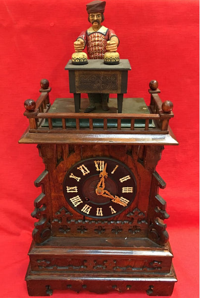 Antique Black Forest Magician automation clock