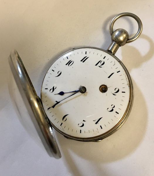 An Early rare silver verge quarter repeater Geneva pocket watch