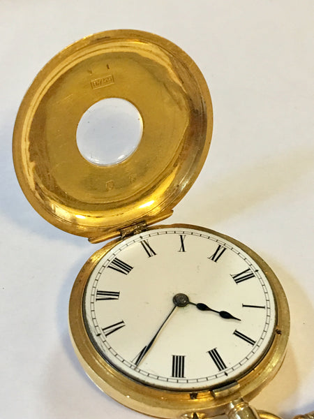 18kt Small Half Hunter Pocket Watch