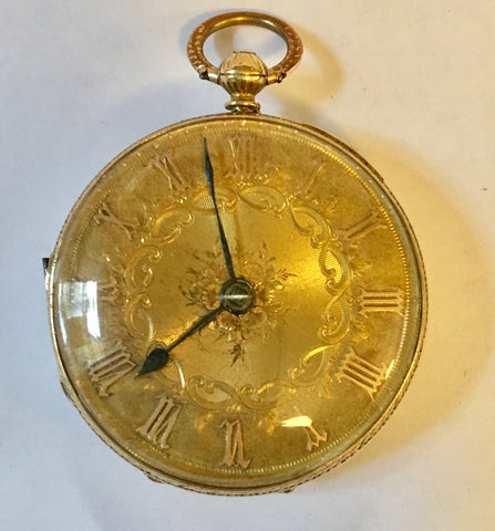 18kt Small Ornate Pocket Watch